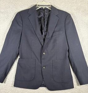 BONOBOS Navy Blue Knit Wool Sportcoat Blazer Athletic Cut 36s Lanificio Comero - Picture 1 of 17