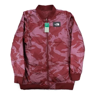 The North Face Women Puffer Jacket Camo Medium Full Zip Warm Casual, Red - Picture 1 of 9