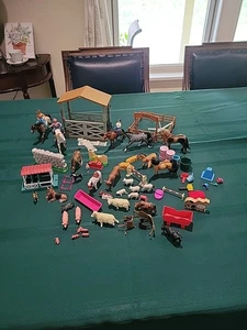 Vintage Reiter Bauernhof Tiere Stall Rodeo Grand Champion Lot Figuren 70+ Teile - Bild 1 von 14