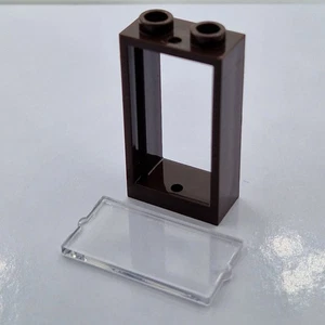 Lego 5x Fenster Scheibe 1x2x3 window glas 60593 60602 dunkel braun dark brown - Bild 1 von 1