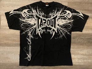 Vintage Early 2000s Tapout MMA Fight T-Shirt Black White Size XL Y2K - Fast Ship - Bild 1 von 7