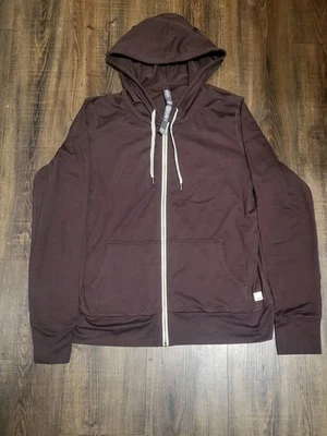 Sudadera con Capucha Vuori Halo Para Mujer Mediana Marrón Cremallera Completa Rendimiento Cordón Elástico Foto 1 de 4