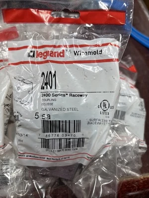 WIREMOLD/LEGRAND 2401 , 2400 Series Galvanized Coupling - Image 1 of 2