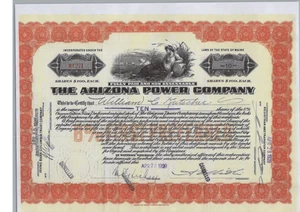 THE ARIZONA POWER COMPANY......CERTIFICADO DE STOCK 1928 - Imagen 1 de 1