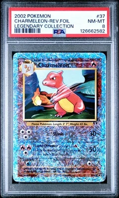 2002 POKEMON LEGENDARY COLLECTION #37 CHARMELEON-REVERSE FOIL PSA 8 - Image 1 of 2