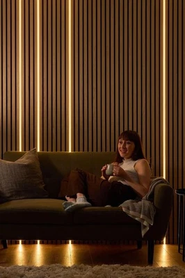 Tira de luces LED flexibles para paneles de pared acústicos regulables Plug & Play paquete de 4 Foto 1 de 4