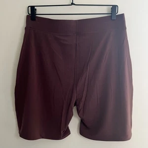 Nuuds Shorts Womens XL Brown Summer 2024 Stretch High Waist Biker Lounge Soft - Picture 1 of 8