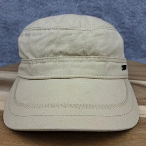 LEVI’S Hat Cap Strap Back Beige Cadet Military Style Cotton Fancy Stitch - Picture 1 of 9