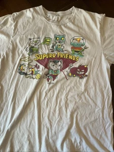 Camiseta Parodia Superhéroe Gato Adulto “Supurr Friends” Talla L - Imagen 1 de 5