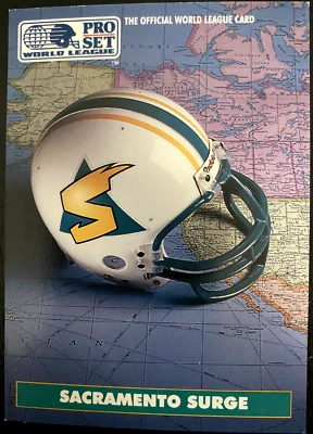 SACRAMENTO SURGE  1991 Pro Set World League WLAF#9 Helmet Card Set Break - Image 1 of 2