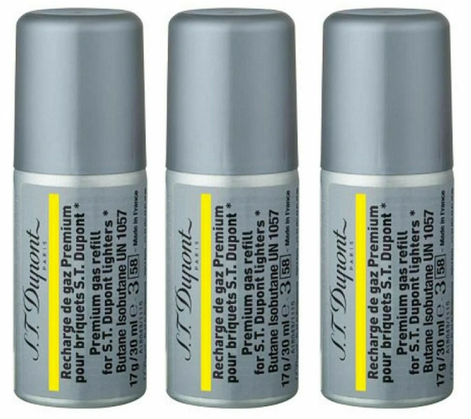 S.T.DUPONT 3 x Dupont Gas gold / gelb