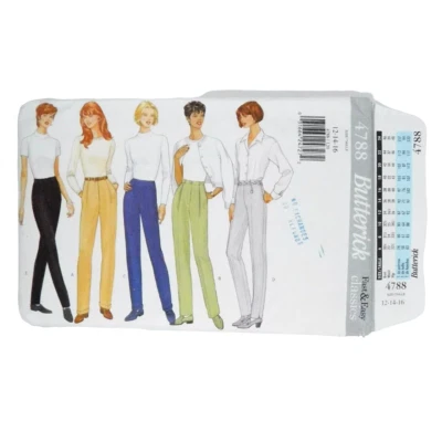 Butterick 4788 Misses Pants Sewing Pattern Size 12-16 Uncut Tapered Pleats - Image 1 of 4