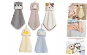 5 Pack Cute Hand Towels, Bathroom Towels with Hanging Loop, Children Hand  - Picture 1 of 7