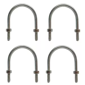 Edelstahl U-Bolzen, 3,25""L, 5/16""-18 Gewinde mit 2 Sechskantmuttern, 600 Pfund WLL 4 STCK. - Bild 1 von 9