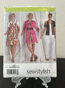 Simplicity Muster 2417 Nähen stilvolle Anzughose Strick Cardigan Gr 6 8 10 12 14 - Bild 1 von 4