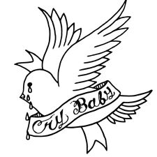 Lil Peep Bird VINYL DECAL Cry Baby tattoo STICKER Over When You're Sober
