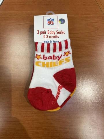 Kansas City Chiefs Baby Socks 3 Pair Newborn 0-3 Months Infant Licensed NFL Cover