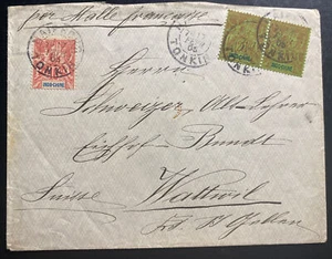 1906 Tonkin Vietnam Indochina Cochina Cover To Wattwil Switzerland - Picture 1 of 2