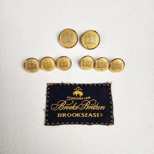 Brooks Brothers Gold Replacement Buttons Castle Gate Blazer Sport Coat 8 Pcs - Picture 1 of 5