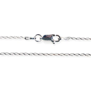 925 Sterling Silver Diamond Cut Rope Necklace 1.2 mm 16 20 24 30 Inches - Picture 1 of 7