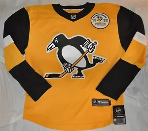 Camiseta de los Pittsburgh Penguins 1992 Stanley Cup ORO ALTERNATIVO para hombre PEQUEÑA Nueva con ETIQUETAS - Imagen 1 de 4