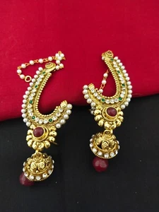 Pendiente Joyería India Jumar Bollywood Étnico Chapado en Oro Pendiente Para Regalo - Imagen 1 de 1