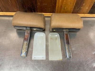 Triumph TR7 • Original Seat Head Rest Set, Tan w/ Supports. Used. T8465 - Image 1 of 4