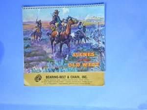 1990C.M. Calendario RUSSELL WESTERN SCENES 12 meses en muy buen estado cadena de correa de rodamiento 10,5x10 - Imagen 1 de 4
