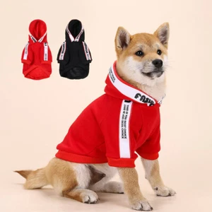 Pet Winter Fleece Coat Thickened Two-Legged Hooded Sweater Small and Medium Dogs - Picture 1 of 12