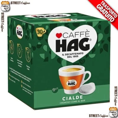 60 Cialde Filtro carta Caffè Hag ESE 44mm Espresso Decaffeinato Deca Dek gratis