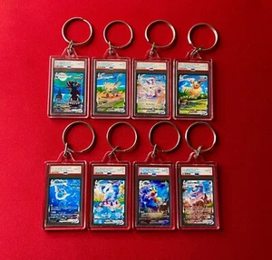 Pokémon Eevee Evolution Alt Art Set Mini Slab Keychains PSA 10 (8) - Picture 1 of 1