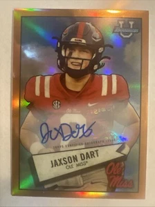 2022 Bowman U Chrome Jaxson Dart 1952 Orange Refractor Auto /25 SSP Ole Miss - Picture 1 of 12