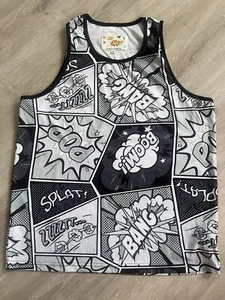 Drill Clothing Co. Oh Snap COMIC Tank 100% Polyester Herren SMALL **einmal getragen - Bild 1 von 4