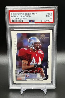 2000 Upper Deck MVP Brian Urlacher #192 -Silver Script PSA 9 Mint Bears HOF - Image 1 of 2