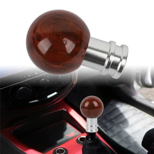 Universal JDM Round Ball Aluminum Wood Manual Gear Shift Knob Shifter Lever head - Foto 1 di 9