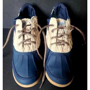 Columbia Sportswear Women's Delray Duck PFG Fishing Rain Boots Oatmeal/Navy Sz 7 - Picture 1 of 6