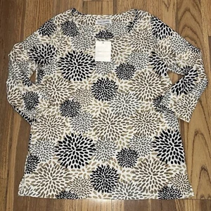 NWT!! Emily Daniel’s Floral Blouse, 3/4 Sleeves, Tunic Length, Medium - Picture 1 of 11