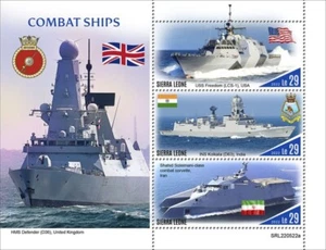 Sierra Leona - Barcos de combate 2022, USS Freedom - Hoja de 3 sellos - SRL220522a - Imagen 1 de 1