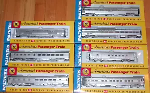 HO WALTHERS SANTA FE SUPER CHIEF 7 CARS PASSENGER TRAIN SET - Picture 1 of 4