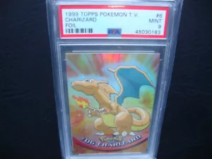 1999 Topps Pokemon Rainbow Foil Charizard #6 Psa 9 Mint Blue logo 1st print - Picture 1 of 1