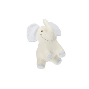 Blue Organic Cotton Elephant Soft Toy By Les Bebes D'Elyse - Baby Toy - New - Picture 1 of 1
