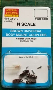 N Micro Trains 001 02 010 1025-1B (1023B) Brown Universal Body Mount Couplers - Picture 1 of 1