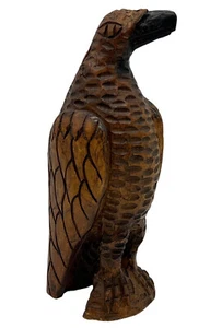 Handgeschnitzte Holz Adler Statue Figur Vogel dunkle Beize Hergestellt in Jamaika 11,5 Zoll - Bild 1 von 16