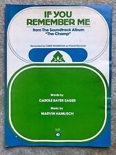 Vintage 1970's Sheet Music "If You Remember Me" by Carole Bayer Sager / Hamlisch