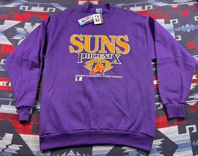 NWT Vintage 90s Phoenix Suns Sweatshirt Mens L  NBA USA Made Crewneck Sweater - Image 1 of 4