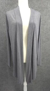 Eddie Bauer Travex Cardigan Womens Large Open Front Waterfall Gray Stretch Knit - Picture 1 of 17