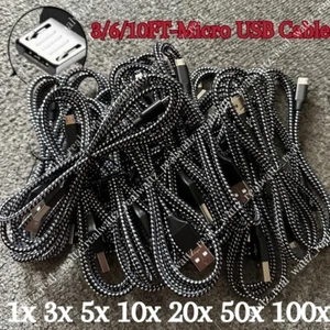 3/6/10FT Micro USB Fast Charger Data Cable Cord For Samsung Android LG HTC Lot - Picture 1 of 19