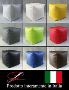 POUF POUFF PUFF CUBO GRANDE MORBIDO ARREDAMENTO ECO-PELLE DESIGN MADE IN ITALY - Foto 1 di 10