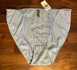 Vintage New Donna Loren Hi Cut Panties String Lace Front Second Skin 3X Nylon - Picture 1 of 4