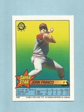 1989 O-Pee-Chee Baseball Sticker John Franco Reds #65 Alvin Davis #227 Back